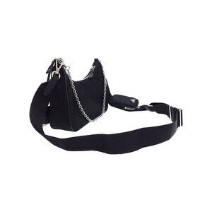 Prada Leather Bag 2005 Chain Black Saffiano ReEdition Shoulder
